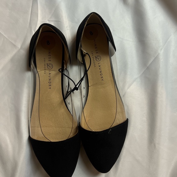 Chinese Laundry Black Suede Pointed Toe Flats - Picture 3 of 5